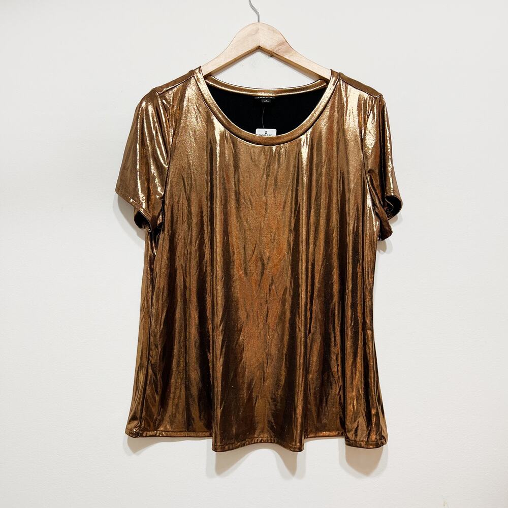 Torrid gold short sleeve blouse top shirt size 1X 14-16